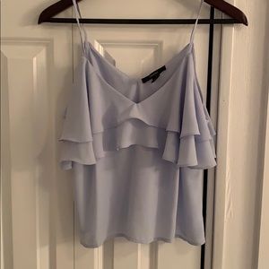 Periwinkle fringe tank top